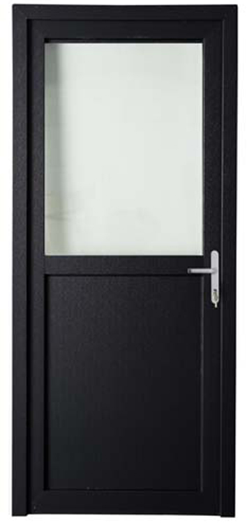 Porte extérieure Demi-Vitrée PVC anthr./blanc D vitrage cl 980x2180mm