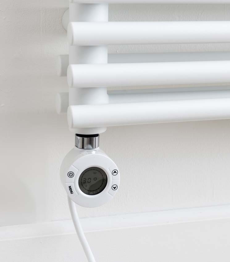 Radiateur sèche-serviette Doby double 180x60cm blanc 1810 Watt avec élément chauffant blanc digital