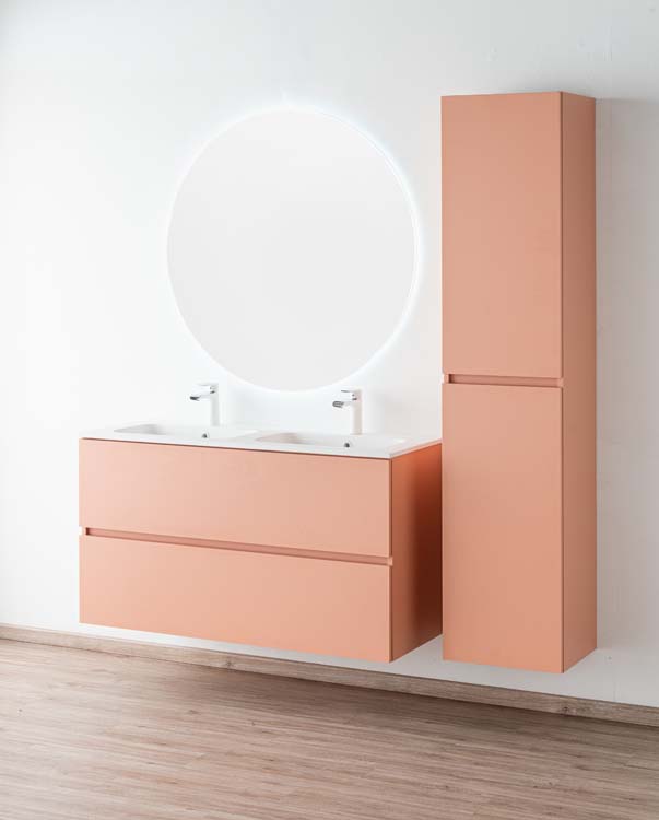 Meuble Puro Blush 120 cm lavabo mat blanc