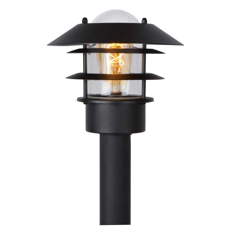 Lucide ZICO - Lanterne / lampadaire exterieur Extérieur - Ø 21,8 cm - E27 - IP44 - Noir