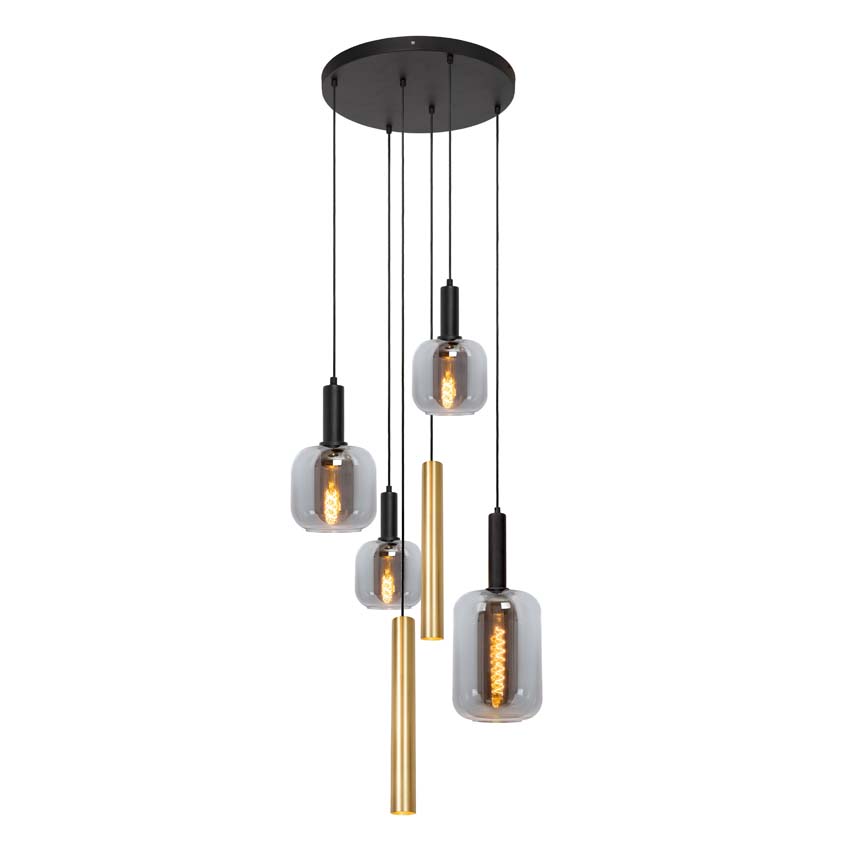 Lucide JOANET - Hanglamp - Ø 65 cm - 4xE27 - Messing