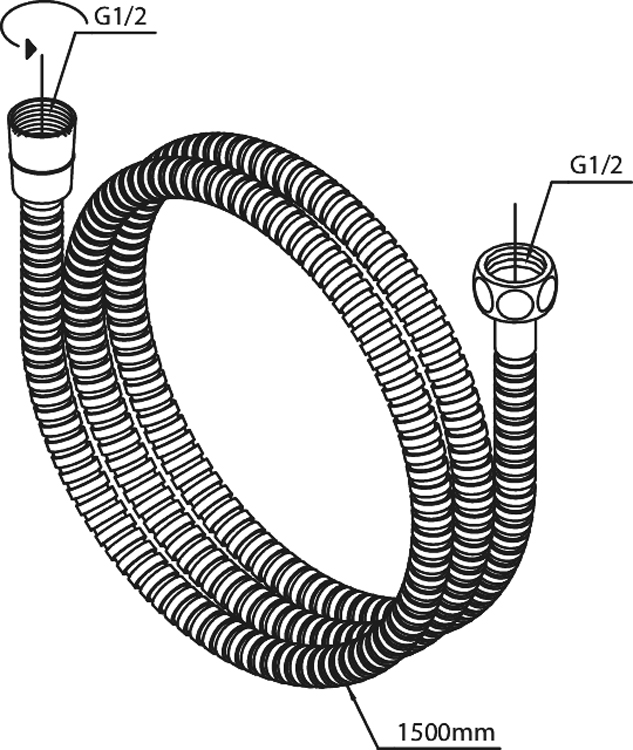 Flexibel Damixa 150 cm mat zwart