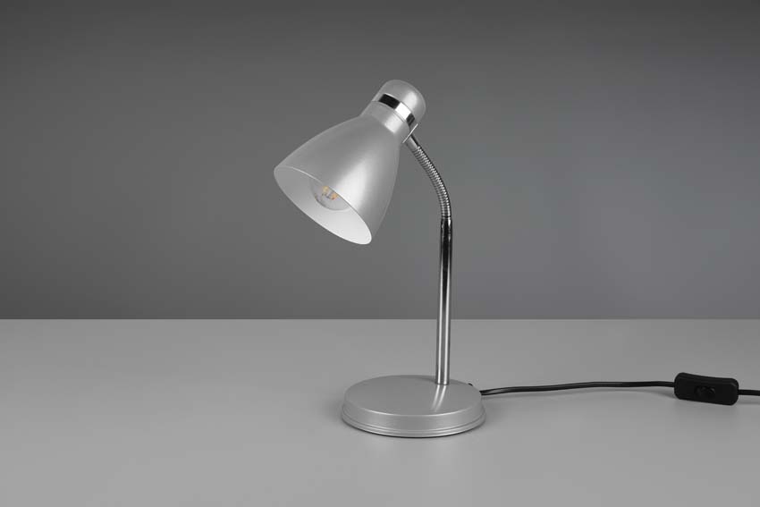 Bureaulamp - grijs - E27 - excl lamp - Ø 14.5 cm - hoogte 33 cm