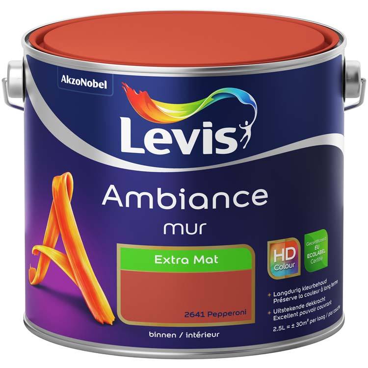 Levis muurverf Ambiance mur extra mat 2.5l pepperoni