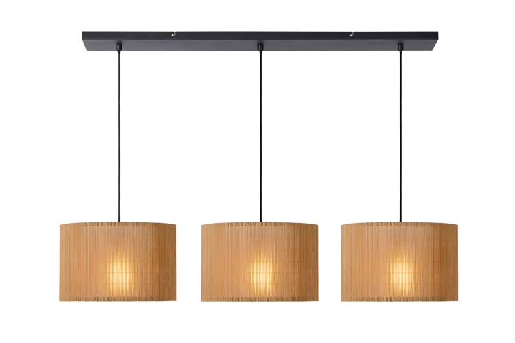 Lucide MAGIUS - Hanglamp - 3xE27 - Licht hout