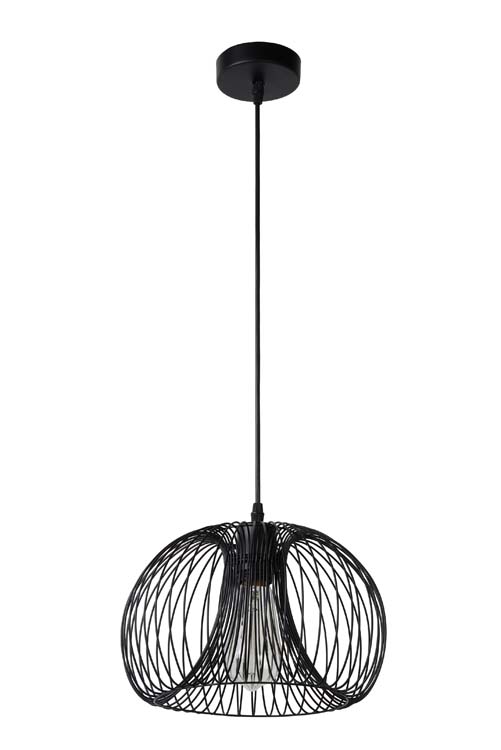 Lucide VINTI - Hanglamp - Ø 30 cm - E27 - Zwart