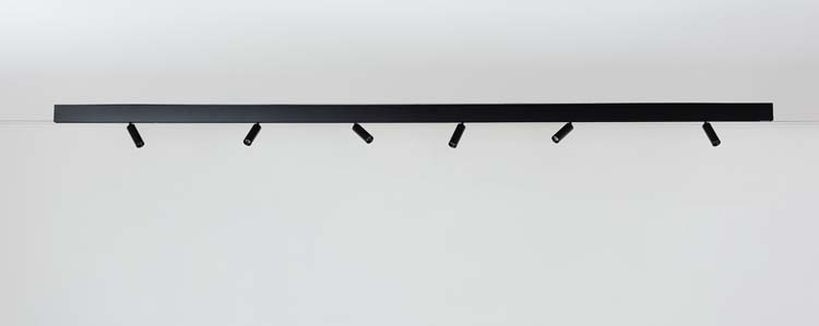 Rail lumineux design Béa noir set 2.9m 6 spots 6x4W