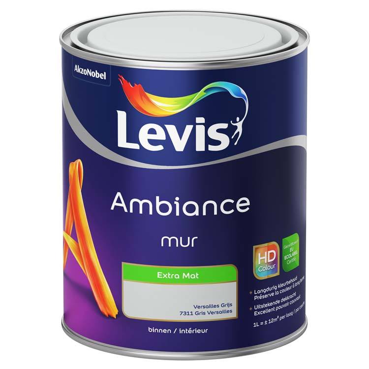 Levis Ambiance peinture murale extra mat 1l gris Versailles