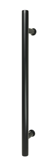 tirant de porte ronde noire pour porte en verre 40cm - 19mm