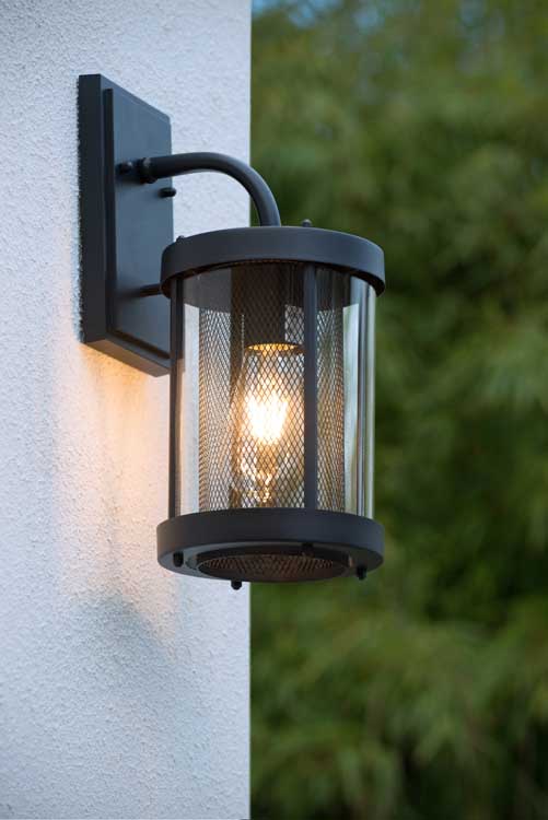 Lucide MAKKUM - Wandlamp Buiten - E27 - IP23 - Zwart