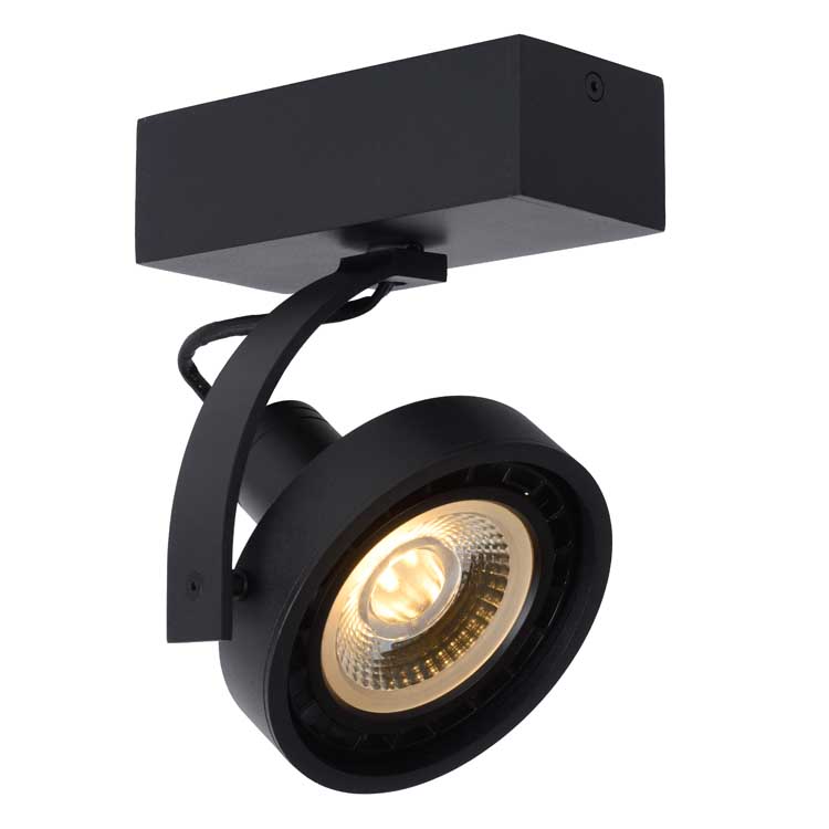 Lucide DORIAN - Plafondspot - LED Dim to warm - GU10 - 1x12W 3000K/2200K - Zwart