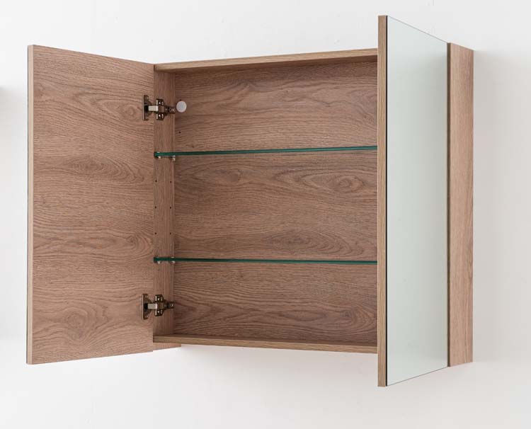 Armoire de toilette Brava 2 portes aspect chêne 800 mm