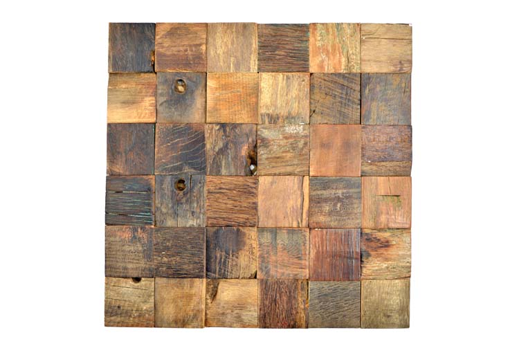 Mosaïque Wood brune foncé carré 30 x 30 cm