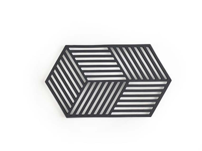 Panonderzetter Zone hexagon xl black 24 x 14 cm