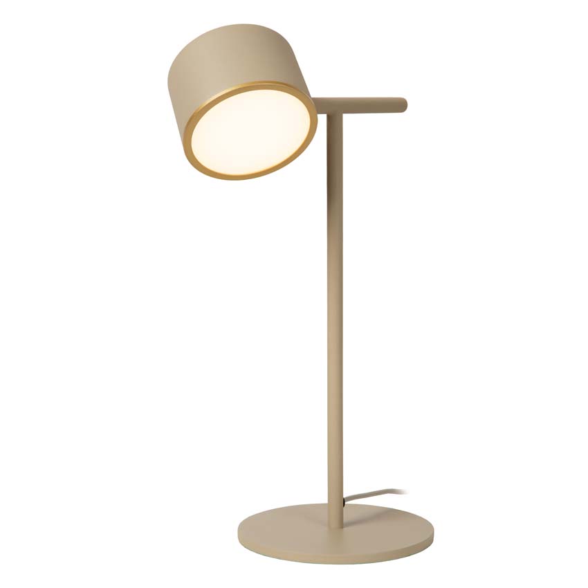 Lucide GIAN - Tafellamp - LED Dimb. - 1x9W 2700K - Taupe