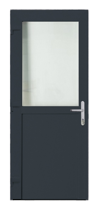 Porte extérieure pvc antra/blanche 980 x 2180 mm demi-vitrée out G