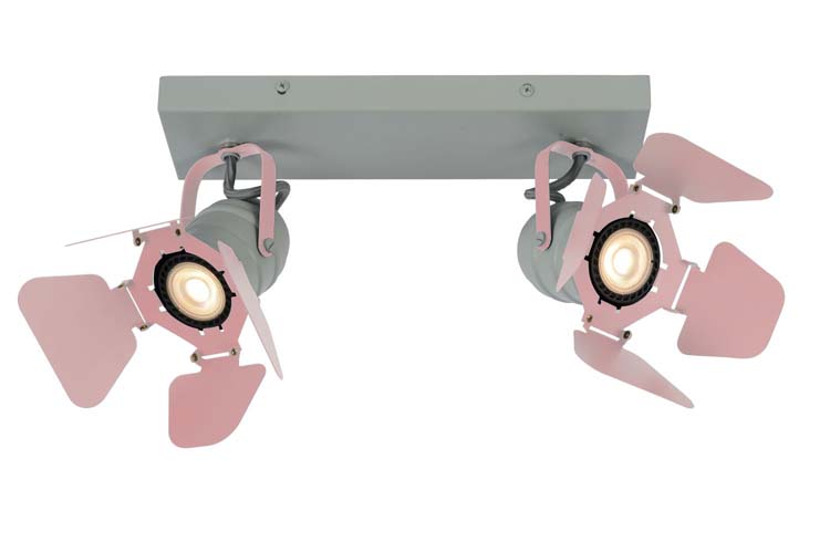 Lucide PICTO - Spot plafond Chambres d'enfant - 2xGU10 - Rose