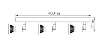 Opbouwspot LED satin chroom GU10 3x5W incl