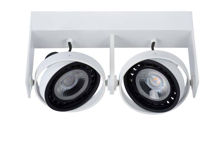 Plafondspot - LED Dim to warm - GU10 - 2x12W 3000K/2200K - Wit