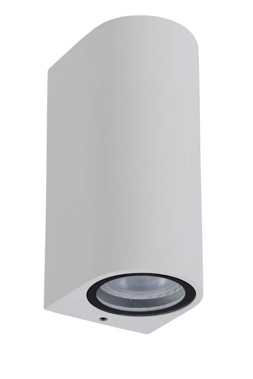 Wandspot Buiten - 2xGU10 - IP44 - Wit - Rond