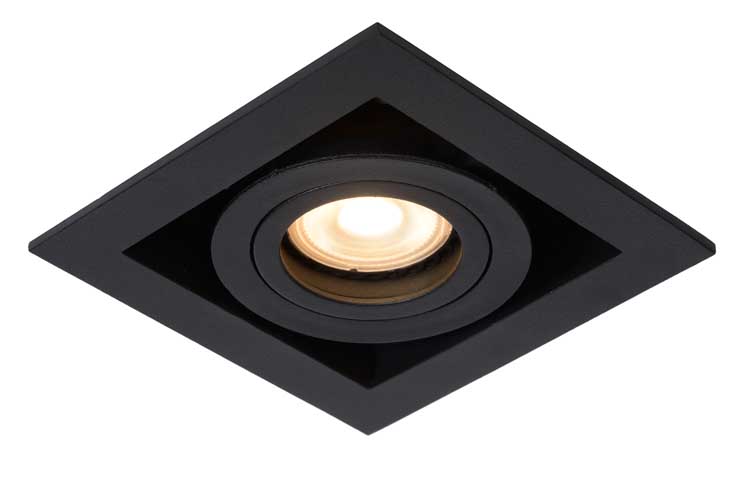 Lucide CHIMNEY - Spot encastrable carré - GU10 - Noir