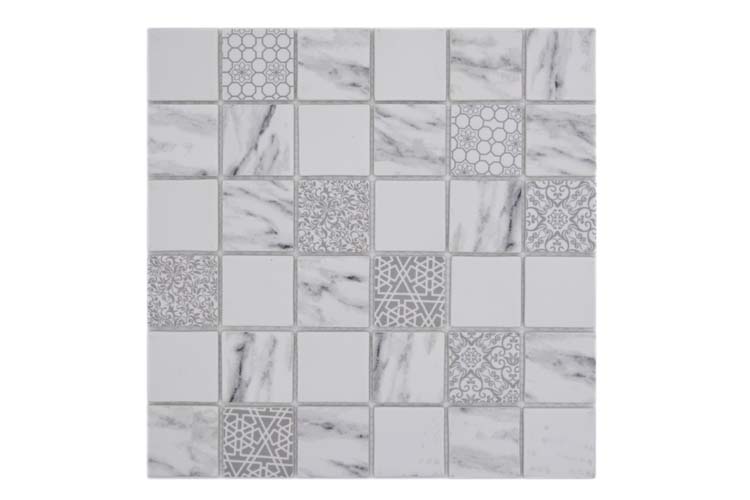 Mosaïque Eco mix carrara blanche 30 x 30 cm