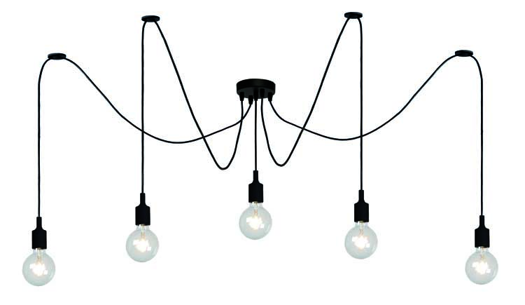 Lucide FIX MULTIPLE - Hanglamp - E27 - Zwart