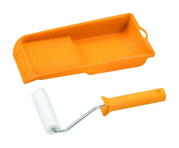 Lakrollerset 11cm D35 schuim fijn wit recht + verfbak