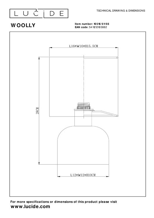 WOOLLY - Lampe de table - Ø 16 cm - 1xE14 - Rose