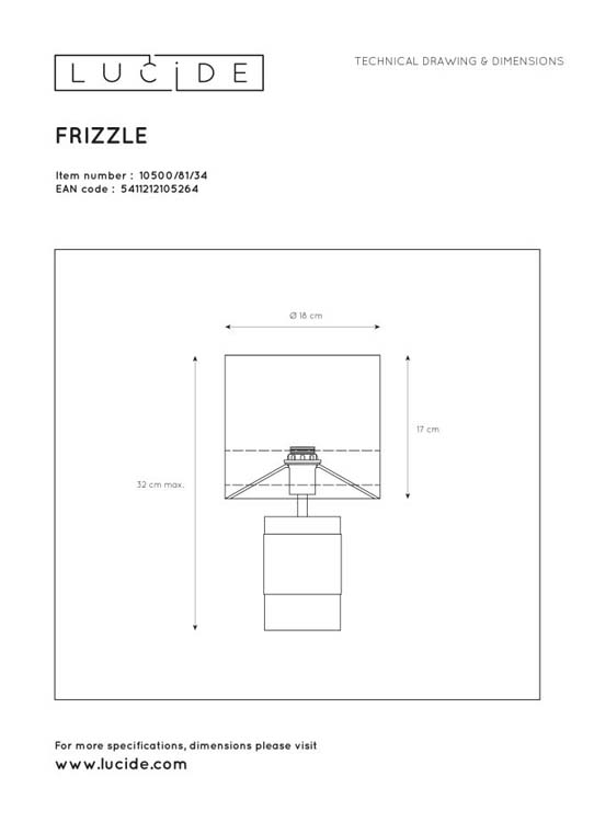 Lucide EXTRAVAGANZA FRIZZLE - Lampe de table - Ø 18 cm - 1xE14 - Jaune