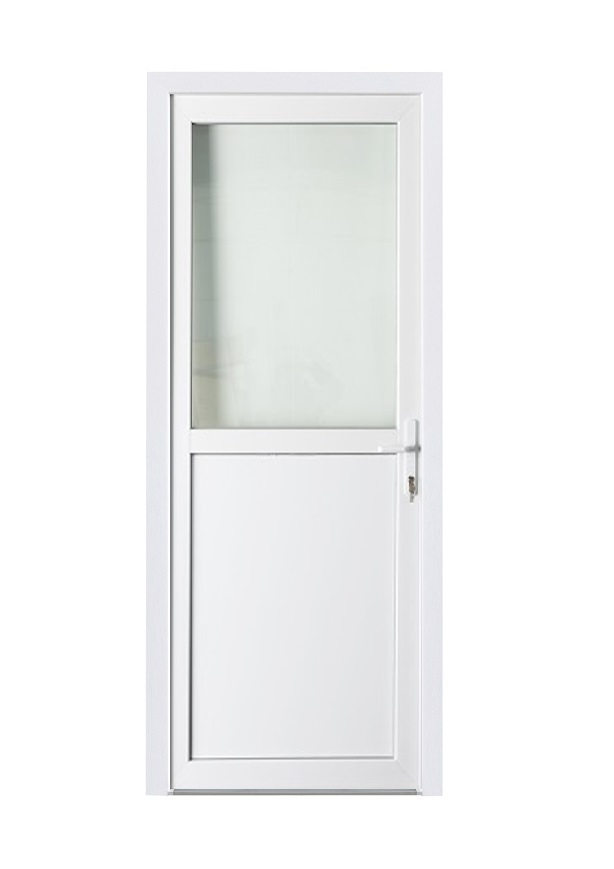 Porte extérieure pvc blanche/blanche demi-vitrée out D SUR MESURE