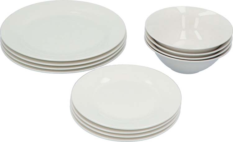 Set de vaisselle porcelaine blanc 36 pièces