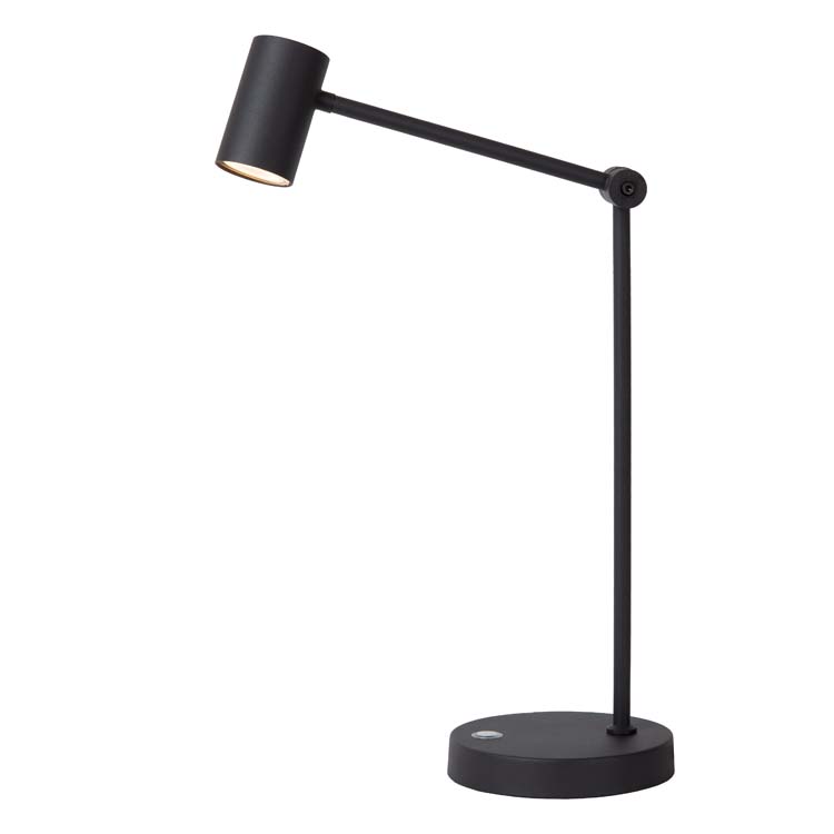 Lucide TIPIK - Lampadaire / lampe de lecture Rechargeable - Batterie - LED Dim. - 1x3W 2700K - 3 StepDim - Noir