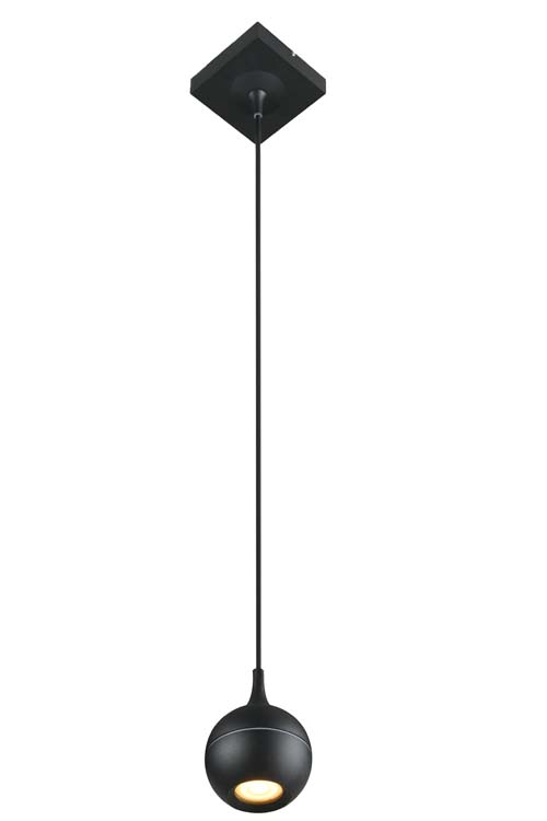 Lucide FAVORI - Suspension Salle de bains - Ø 9 cm - 1xGU10 - IP44 - Noir