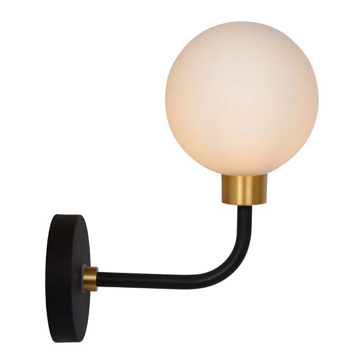 Lucide BEREND - Wandlamp Badkamer - 1xG9 - IP44 - Zwart