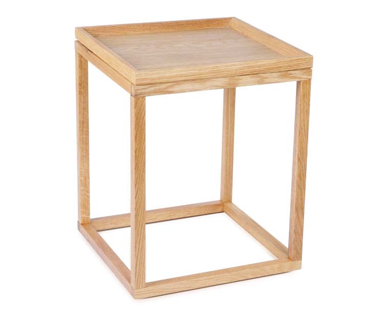 Table d'appoint chêne bois 40x40x50 cm