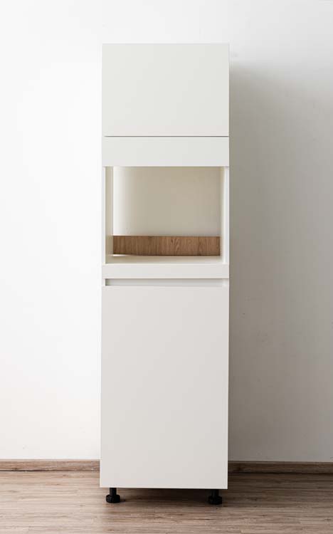 Armoire de cuisine Plenti four et refrigérateur blanc