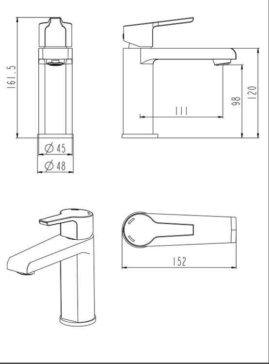 Wastafelkraan Vera 16,15cm chroom