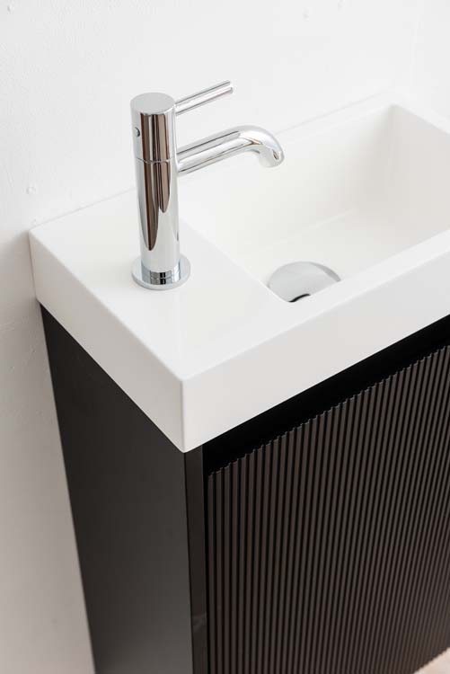 Meuble WC Windsor2 noir lavabo blanc mat 400mm