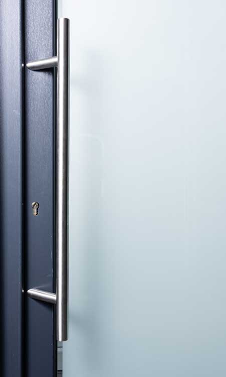 Porte ext. - PVC - 3 lignes trans. - Anthracite - Gauche - 980x2180mm