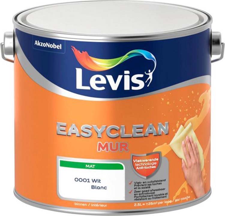 Levis Easyclean muur mat wit 2,5L