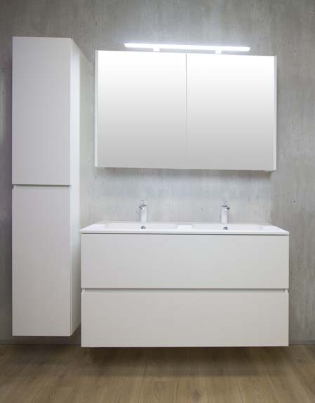 Meuble salle de bain Puro blanc mat avec lavabo brilliant 1400mm