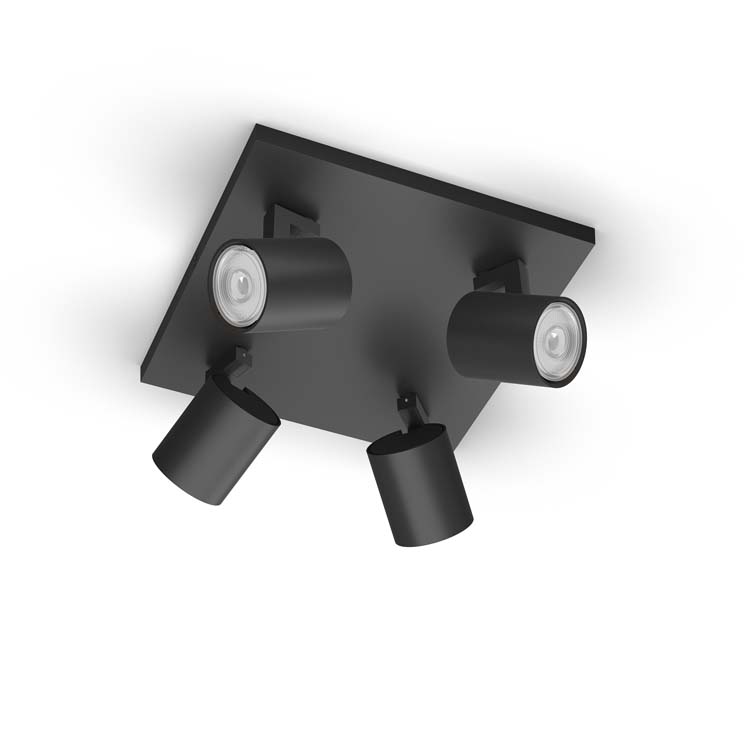 Spot en applique LED Noir 4x20W