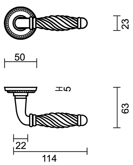 Deurklink zwart Anzio 12cm