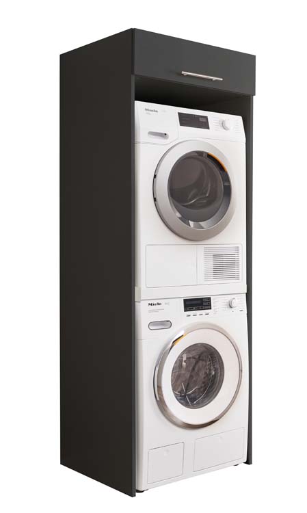 Armoire de machine à laver Decowash - pour 2 appareils - anthracite - 67,5x200x67.5cm