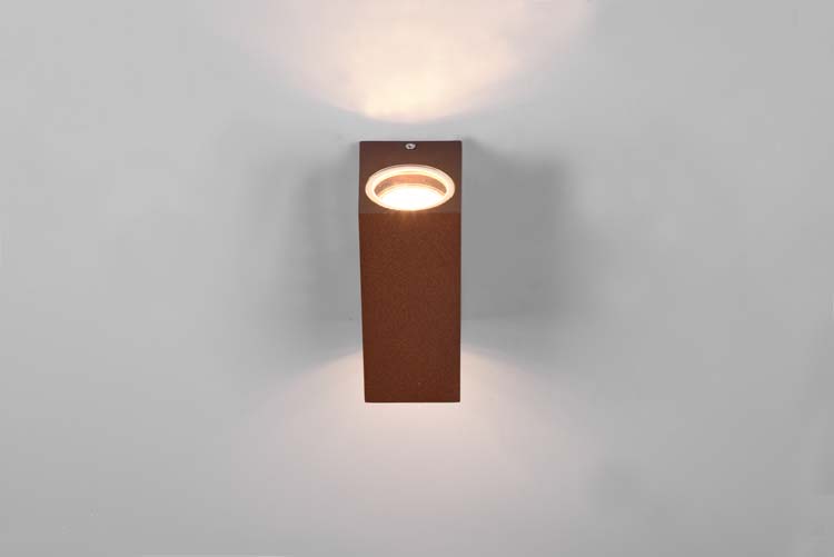 Wandlamp buiten Vierkant Up-down Roest 2xGU10