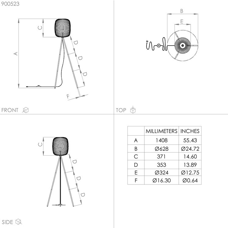 Vloerlamp Roma E27 zandkleur/beige H1408MM