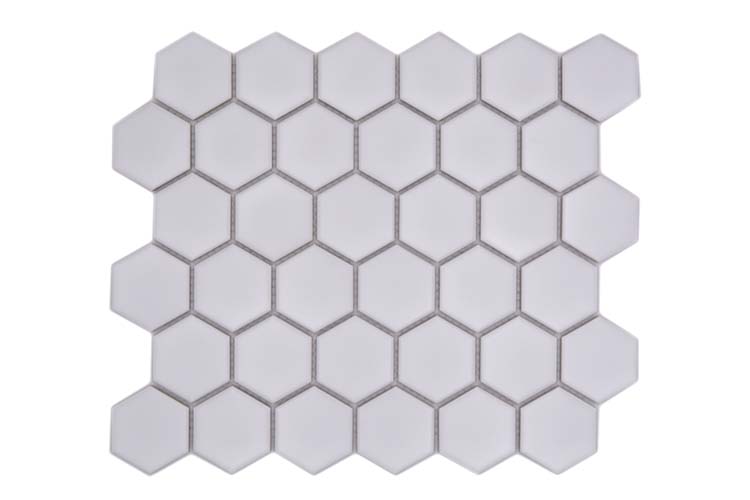 Mosaïque hexagone blanche mat 32,5 x 28,1 cm