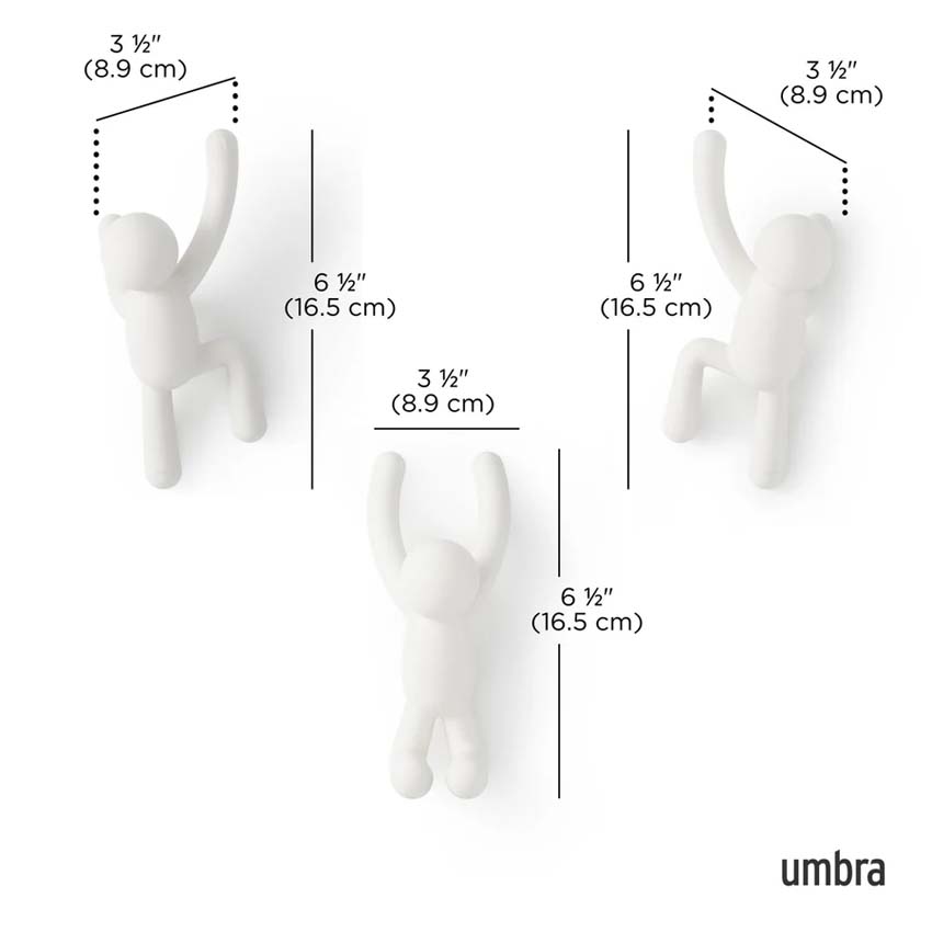 Wandhaken Umbra Buddy set 3-delig wit