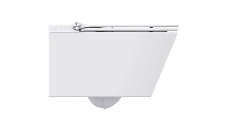 Wc japonais avec siège de toilette soft-close sans rebord blanc